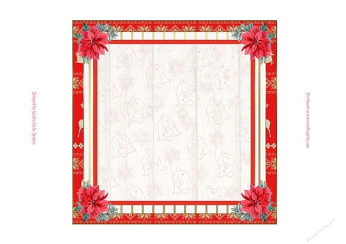 Christmas Poinsettia 7x7ins Blank Insert 