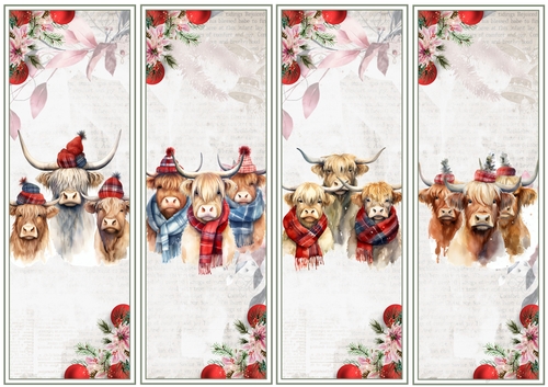Highland Christmas 4 x Bookmarks 1