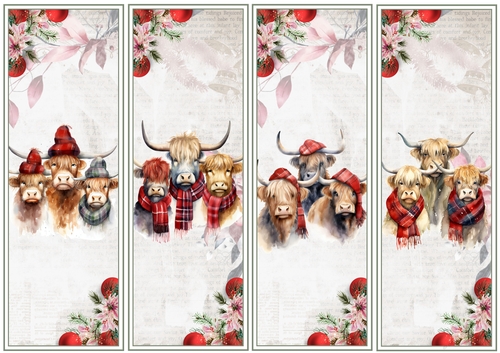Highland Christmas 4 x Bookmarks 2