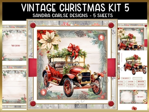 Vintage Christmas Decoupage 7x7ins kit 5