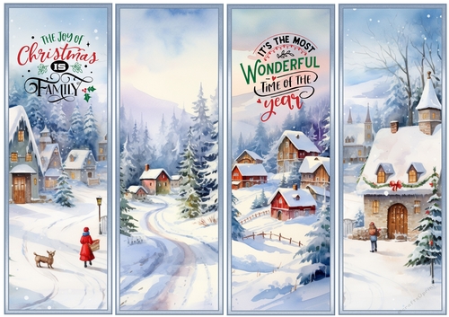 Christmas Winter 4 x Bookmarks 3