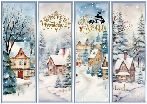 Christmas Winter 4 x Bookmarks 7