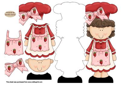 Strawberry Girl Shaped Card
