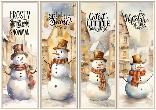 Christmas Snowmen x 4 Bookmarks 9