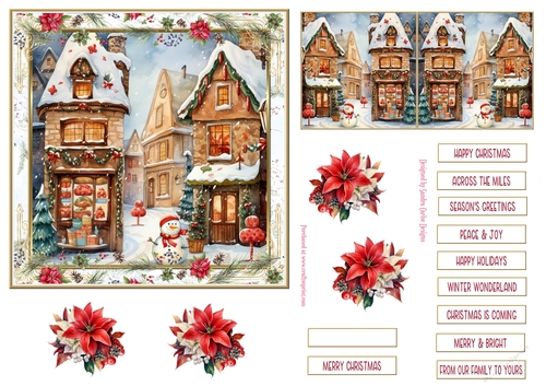 Christmas Joy Vintage Decoupage 6x6ins Topper 5