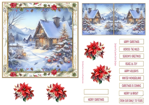 Christmas Joy Vintage Decoupage 6x6ins Topper 6