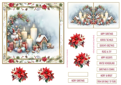 Christmas Joy Vintage Decoupage 6x6ins Topper 7