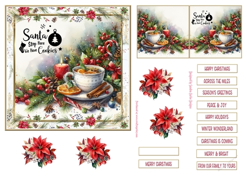 Christmas Joy Vintage Decoupage 6x6ins Topper 12