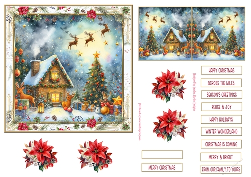 Christmas Joy Vintage Decoupage 6x6ins Topper 15
