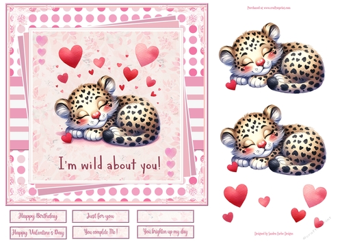 Im wild about you 7x7ins Decoupage Topper