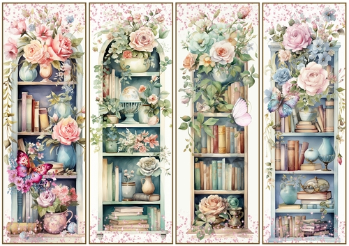 Butterfly & Flowers Bookshelf x 4 Bookmarks 1