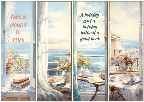By the sea 4 x bookmarks