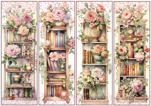Flowers Bookshelf x 4 Bookmarks 2