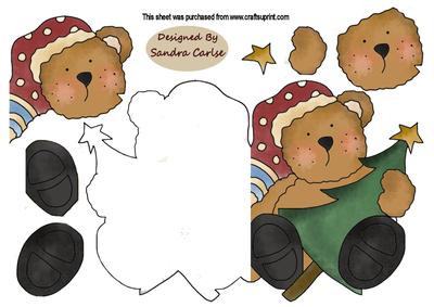Christmas Teddy Shaped Card
