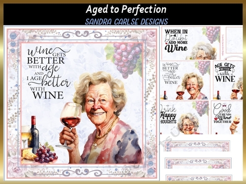 Aged to Perfection 7x7ins choice of 5 topper kit