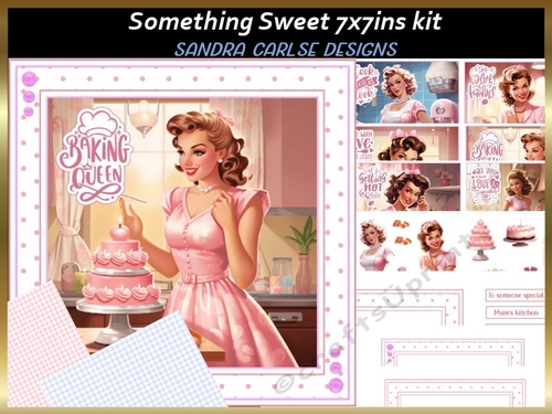 Something Sweet 7x7ins decoupage kit with bonus backing papers