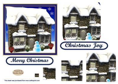 Christmas snow scene pyramid topper 2