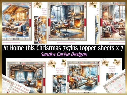 At home this Christmas 7x7ins x 5 Topper sheets kit 1