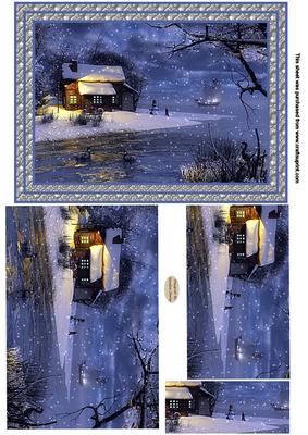 Christmas Winter Scene pyramid topper 4