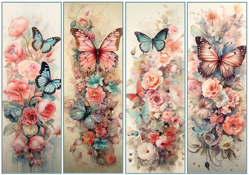 Butterfly 4 x bookmarks