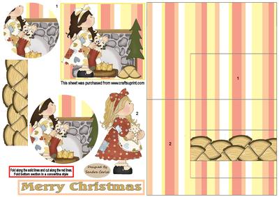 By the Fireside at Christmas Side Stepper card