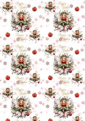 Christmas Fairy wreath backing paper 1 REQUEST