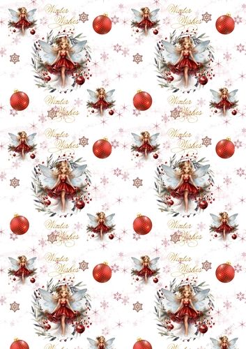 Christmas Fairy wreath backing paper 3 REQUEST