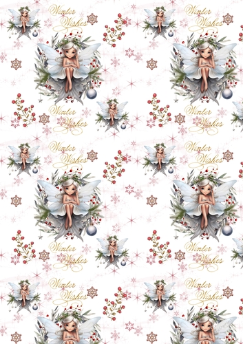 Christmas Fairy wreath backing paper 4 REQUEST