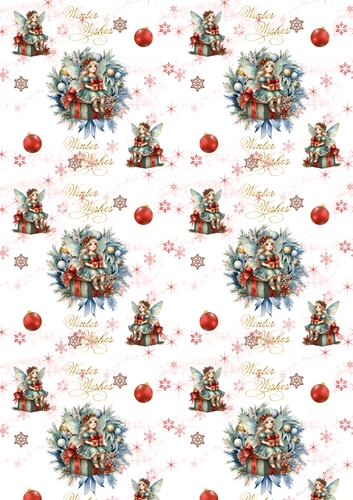 Christmas Fairy wreath backing paper 5 REQUEST