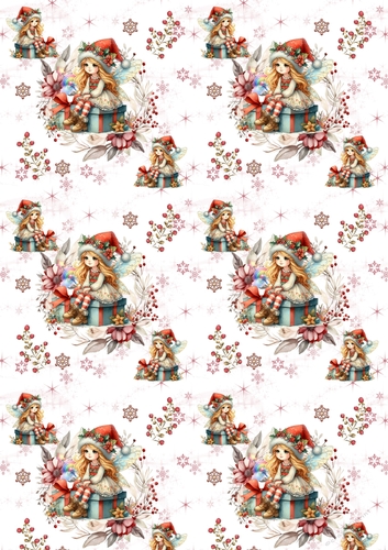 Christmas Fairy wreath backing paper 7 REQUEST