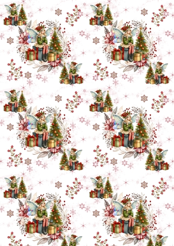Christmas Fairy wreath backing paper 8 REQUEST