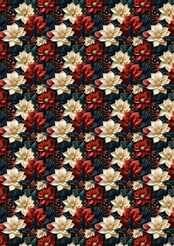Christmas Poinsettia Backing Paper 1