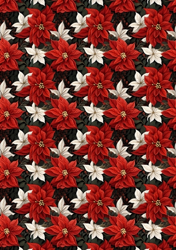 Christmas Poinsettia Backing Paper 4