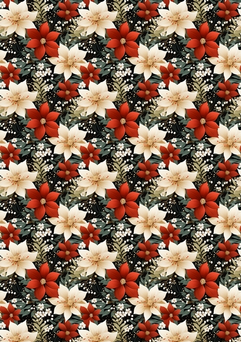 Christmas Poinsettia Backing Paper 6