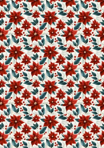 Christmas Poinsettia Backing Paper 8