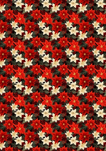 Christmas Poinsettia Backing Paper 11