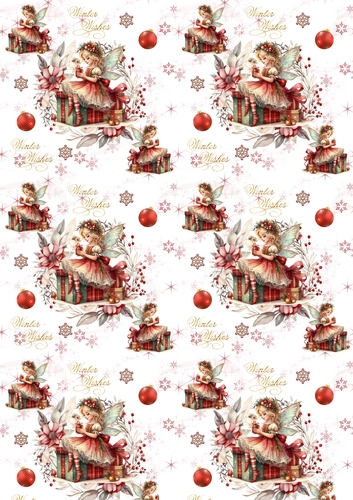 Christmas Fairy wreath backing paper 10 REQUEST