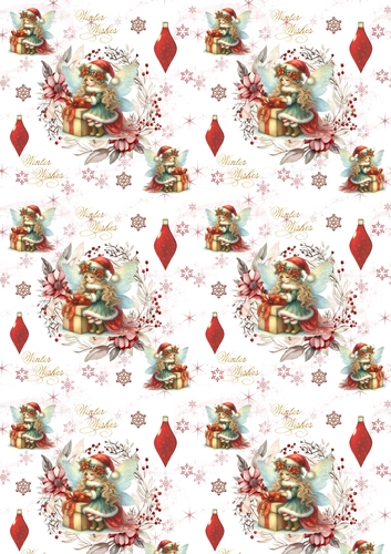 Christmas Fairy wreath backing paper 12 REQUEST