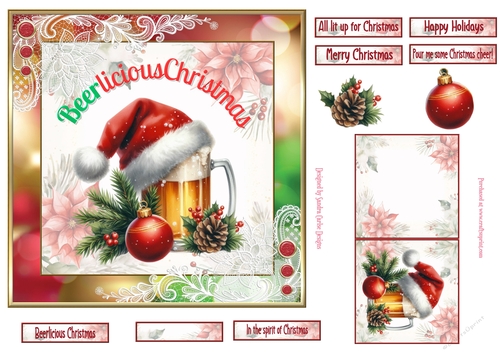 Beerlicious Christmas 7x7ins Topper