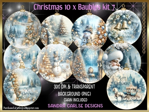 Christmas 10 x Vintage Baubles Kit 7