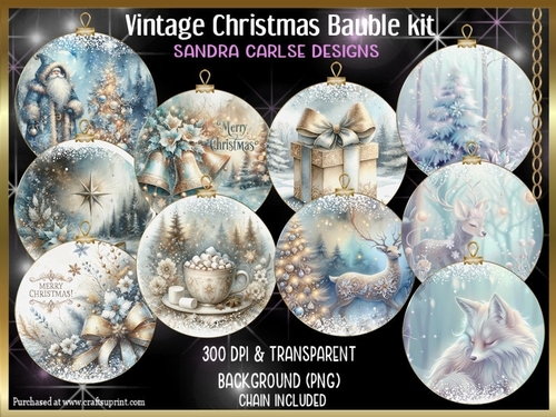 Vintage Christmas 10 x bauble kit