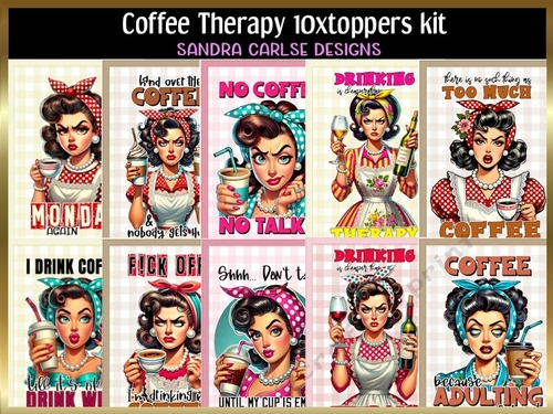 Coffee therapy 5x7 toppers x 10 kit