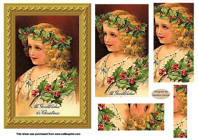 Vintage Christmas Wishes Card Front