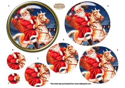 Christmas Vintage Santa Pyramid Topper