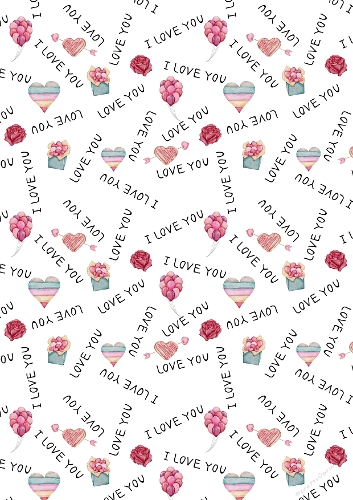 Balloons & Hearts Love/Romance A4 backing paper 19