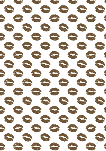 Gold Lips Love/Romance A4 backing paper 25