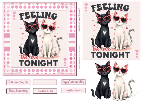 Valentines Day Feeling the Love 6x6ins decoupage topper