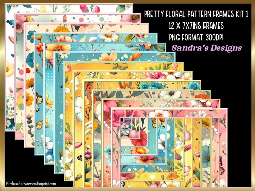 cup1379436_719 - Pretty floral 7x7ins frames x 12 kit 1