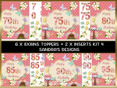 Pretty flowers 8x8ins topper kit 4