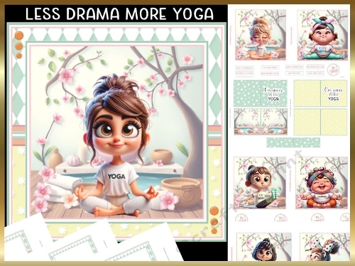 Less drama more yoga 6x6ins topper kit